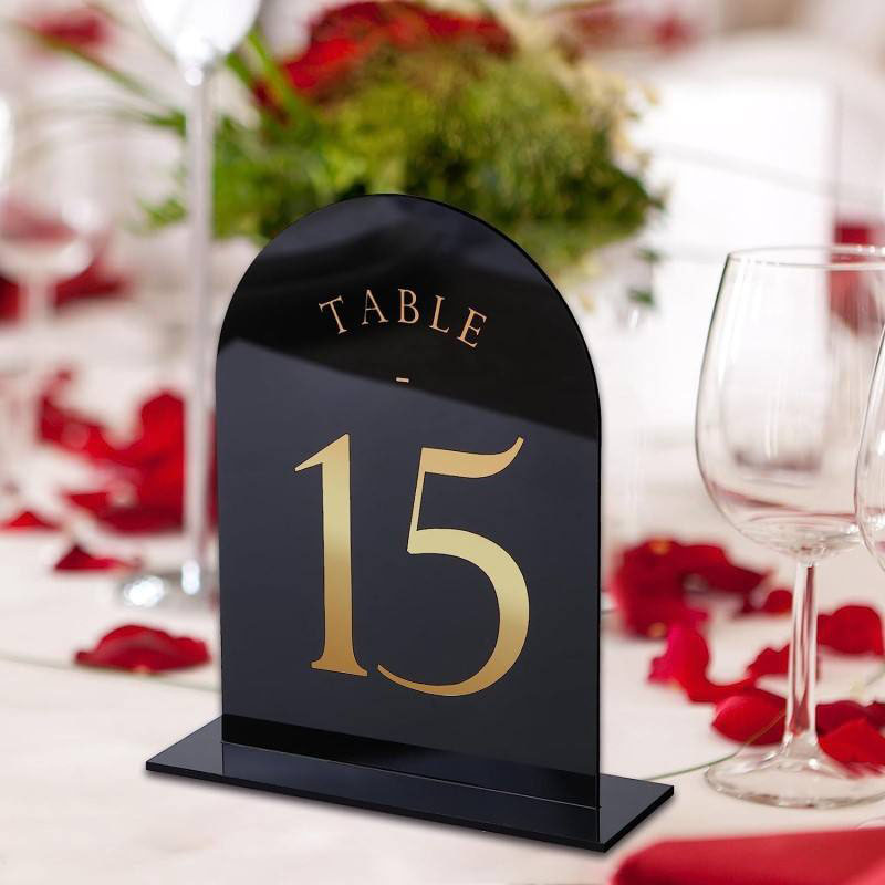 Arched Acrylic Table Numbers W - Table Number Gold review and price
