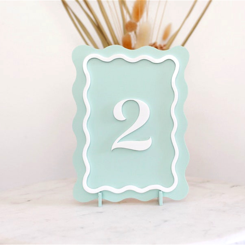 Wavy Wedding Table Numbers Cus - Table Number Gold review and price