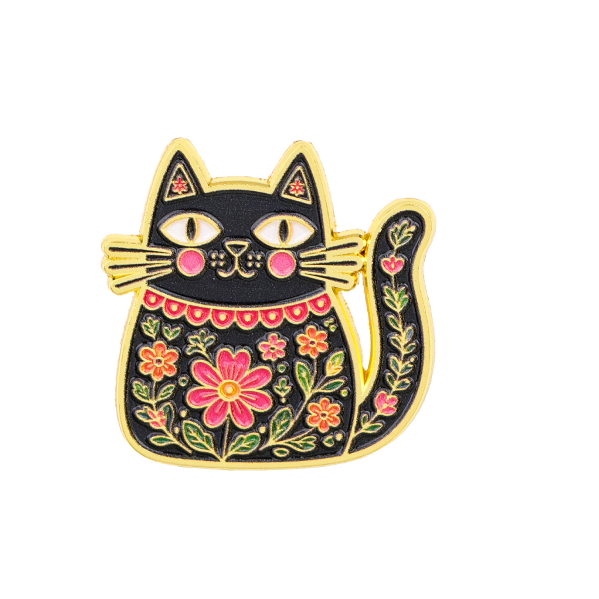 Folk Art Floral Black Cat Enam - Good Floral & Wedding Decor Supply review and price
