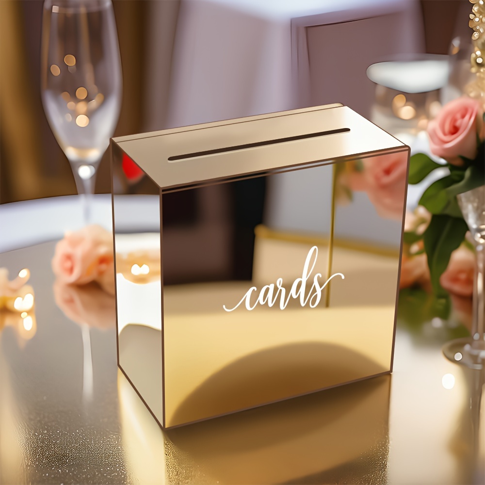 Golden Acrylic Pull-Out Weddin - Wedding Card Box review and price
